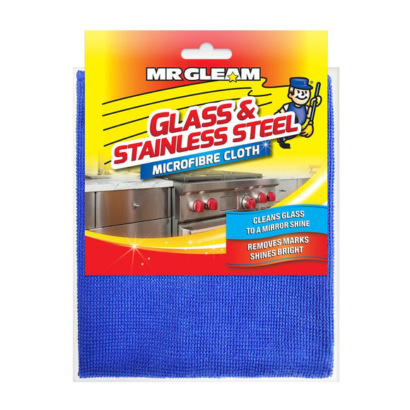 Mr Gleam Microfibre Glass and Stainless Steel Cloth (Blue)