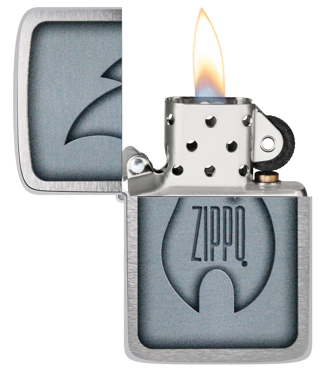 Zippo Logo Flame Design 1941 Replica Brushed Chrome