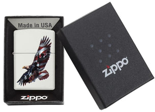 Front view of the Patriotic Eagle Soldiers Lighter in one box packaging 