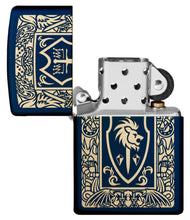 Heraldic Crest Design Windproof Lighter in its packaging