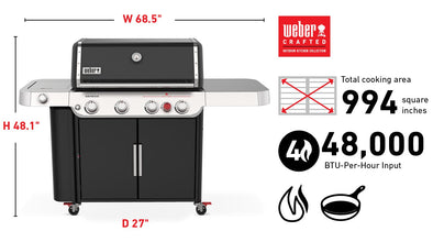 Weber GENESIS E-435 GAS GRILL 4 Burners | Liquid Petroleum Gas (refillable cylinder sold separately)