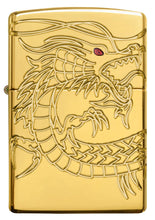 Front view of Armor?« Asian Dragon 360-Degree Gold-Plate Windproof Lighter