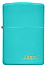 Front of Classic Flat Turquoise Zippo Logo Windproof Lighter