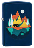 Front view of the Geometric Bear and Mountains Design Lighter shot at a 3/4 angle 