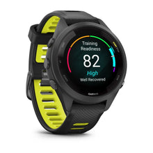 Garmin Forerunner® 265S Black Bezel and Case with Black/Amp Yellow Silicone Band