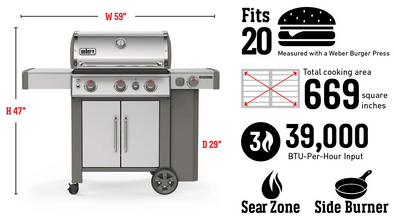 Weber Genesis?« II S-355 GBS Gas Grill Stainless Steel