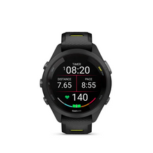 Garmin Forerunner® 265S Black Bezel and Case with Black/amp Yellow Silicone Band