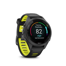 Garmin Forerunner® 265S Black Bezel and Case with Black/amp Yellow Silicone Band