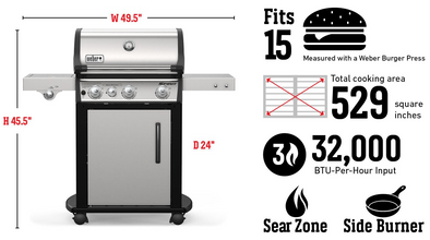 Weber Spirit SP-335 Gas Grill Stainless Steel