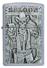 Front of Saloon Skull Emblem Street Chrome?äó Windproof Lighter