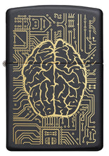 Front view of Artificial Intelligence Black Matte Windproof Lighter