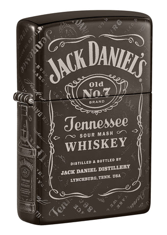 Front shot of Jack Daniel's?« Photo Image 360?« Black Ice?« Windproof Lighter standing at a 3/4 angle.