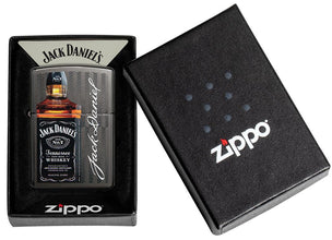 Jack Daniel's?« Logo and Bottle Gray Windproof Lighter in its packaging