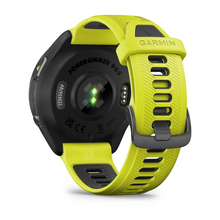 Garmin Forerunner® 965 Carbon Gray DLC Titanium Bezel with Black Case and Amp Yellow/Black Silicone Band