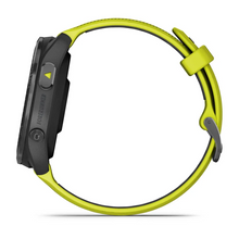 Garmin Forerunner® 965 Carbon Gray DLC Titanium Bezel with Black Case and Amp Yellow/Black Silicone Band