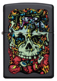 Front of Lighter Innards Design Black Matte Windproof Lighter