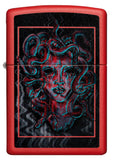 Front of Medusa Design Red Matte Windproof Lighter