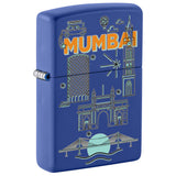 Front shot of Mumbai Design Windproof Lighter standing at a 3/4 angle.