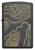 Front view of Topo Map Design Iron Stone Windproof Lighter