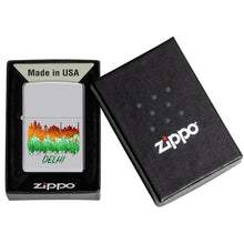 Delhi Skyline Design Windproof Lighter in its packaging.