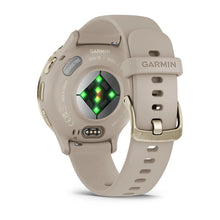 Garmin Venu® 3S Soft Gold Stainless Steel Bezel with French Gray Case and Silicone Band