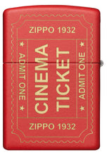 Front of Cinema Ticket Red Matte Windproof Lighter