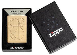 Golden Ratio Armor?« High Polish Brass Windproof Lighter in its packaging