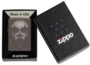 Screaming Monster Design Photo Image Black Ice?« Windproof Lighter in its packaging.