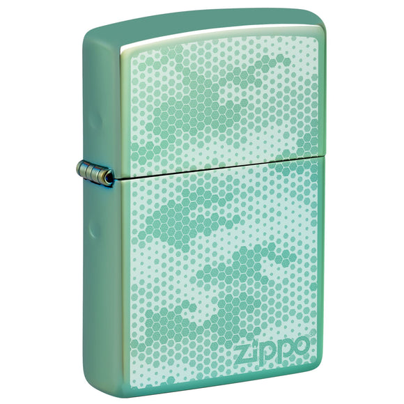 Front shot of Camouflage Design Windproof Lighter standing at a 3/4 angle.