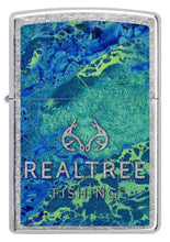 Front view of Realtree?« Blue and Green Camo Street Chrome?äó Windproof Lighter.