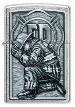 Front shot of Firefighter Design Street Chrome?äó Windproof Lighter.