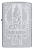 Front view of Harley-Davidson® Luster Etch Satin Chrome Windproof Lighter.