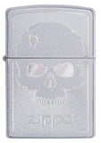 Zippo Skull with Lines Satin Chrome Pocket Lighter