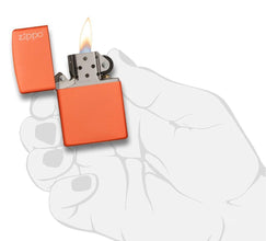 Zippo Orange Matte Logo Pocket Lighter