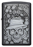 Front of Gambling Skull Black Matte windproof lighter