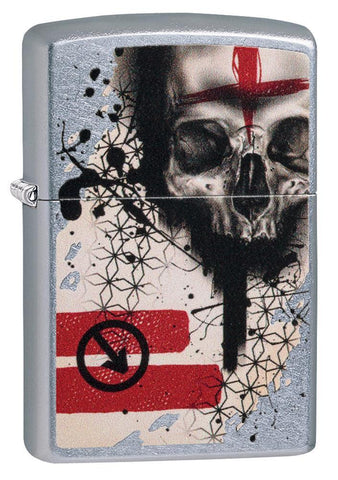 Zippo Trash Polka Tattoo Skull Street Chrome Pocket Lighter