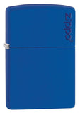 Zippo Royal Blue Matte Logo Pocket Lighter