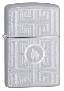 Zippo Labyrinth Design Satin Chrome Pocket Lighter