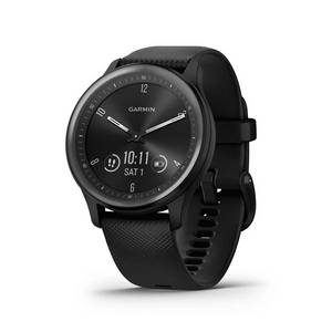 Garmin Vivomove Sport Hybrid Smartwatch with OLED Display, Battery up to 5 days, Mindful Breathing, 24/7 HR, SPO2, Stress & Hydration Tracking, Respiration Tracking, Advanced Sleep Monitoring with Black Band