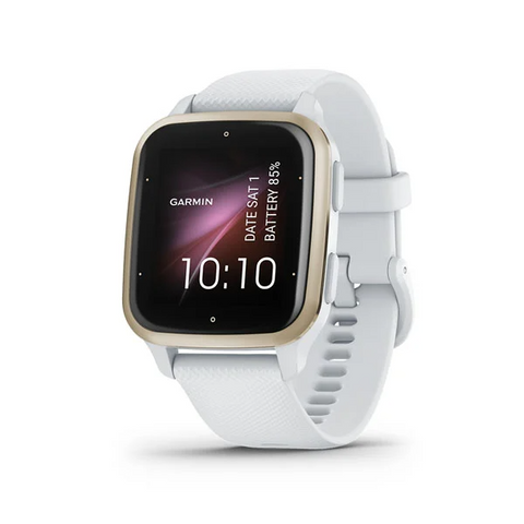 Garmin Venu Sq 2 Cream Gold Aluminum Bezel with White Case