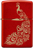 Zippo Metallic Red Peacock Design