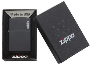 Zippo Black Matte with Zippo Logo Pocket Lighter