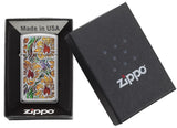 Zippo Slim Fusion Floral High Polish Chrome Pocket Lighter
