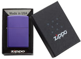 Purple Matte windproof lighter in packaging