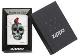Steven Spazuk Art Skull and Bird Windproof Lighter in packaging