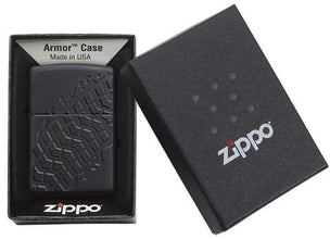 Zippo Armor Tire Tread Black Matte Pocket Lighter - Bhawar Store