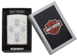 Zippo Harley-Davidson Lasered Cross High Polish Chrome Pocket Lighter