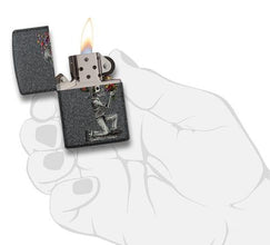 Zippo Skeleton Flowers Iron Stone Gift Set Pocket Lighters