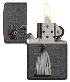Zippo Skeleton Flowers Iron Stone Gift Set Pocket Lighters