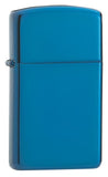 Front shot of High Polish Blue Finish with Slim Case standing at a 3/4 angle